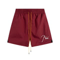 RHUDE Signature Script Logo Athletic Shorts - Burgundy / White