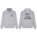 Gallery Dept. "Dépt. de la Galerie" Zip Hoodie – Grey French Print, Oversized Fit
