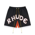 RHUDE Arch Logo Drawstring Athletic Shorts - Black