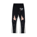 Gallery Dept. "GALERIE DEPT." Checkered Star Graphic Paint Splatter Contrast Panel Sweatpants - Black & Grey