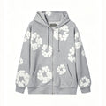 Denim Tears Cotton Wreath Full Zip-Up Hoodie - Grey