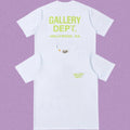Gallery Dept. Hollywood Logo Short Sleeve T-Shirt - White/Neon Green