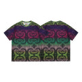 Gallery Dept. Geometric Spiral Gradient Short Sleeve T-Shirt - Green/Purple