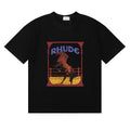 RHUDE Graphic Print T-Shirt - Black Rearing Horse Motif