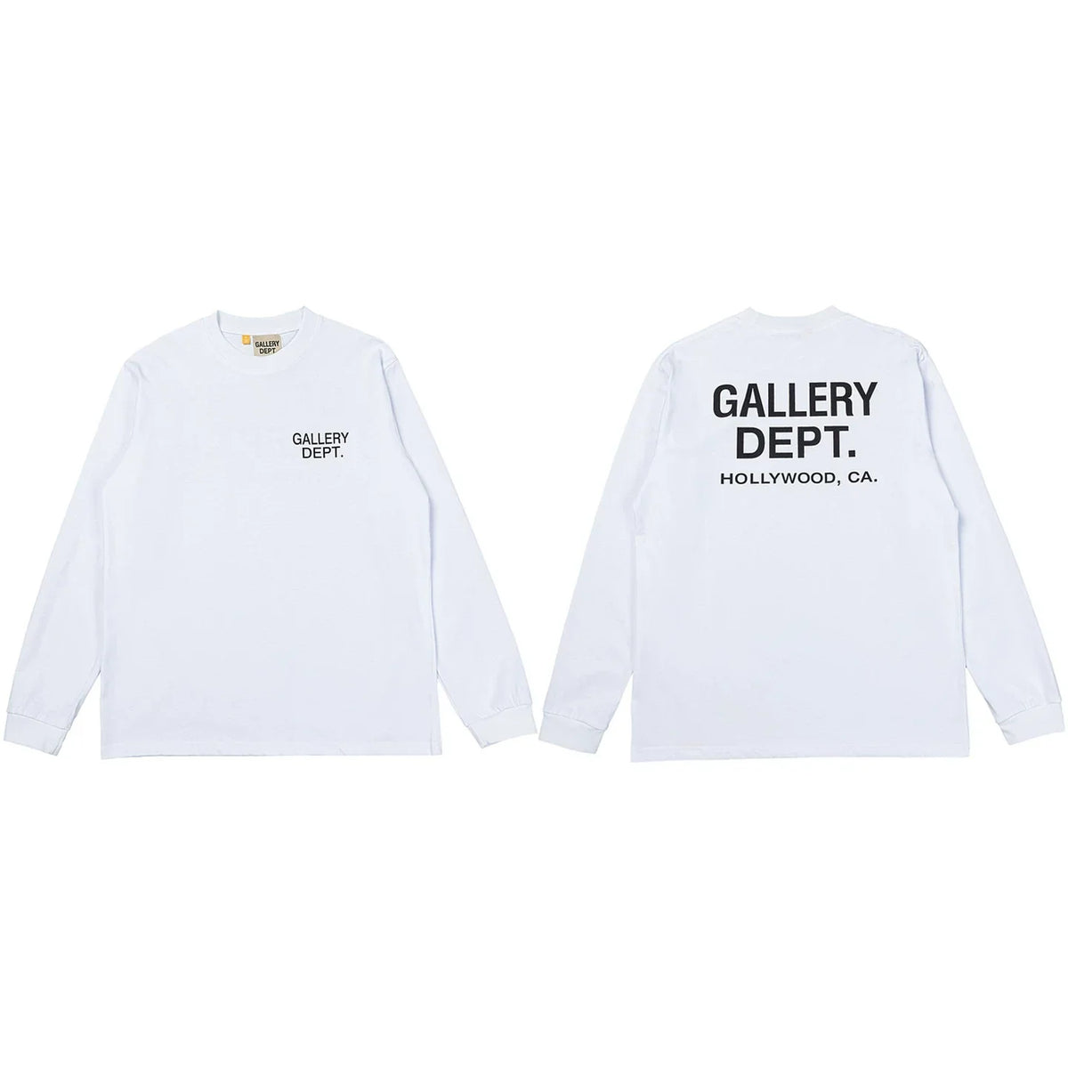 Gallery Dept. Hollywood Logo Long Sleeve T-Shirt - White