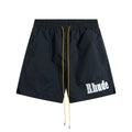 RHUDE Small Script Logo Drawstring Athletic Shorts - Black