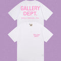 Gallery Dept. Hollywood Logo Short Sleeve T-Shirt - White/Pink