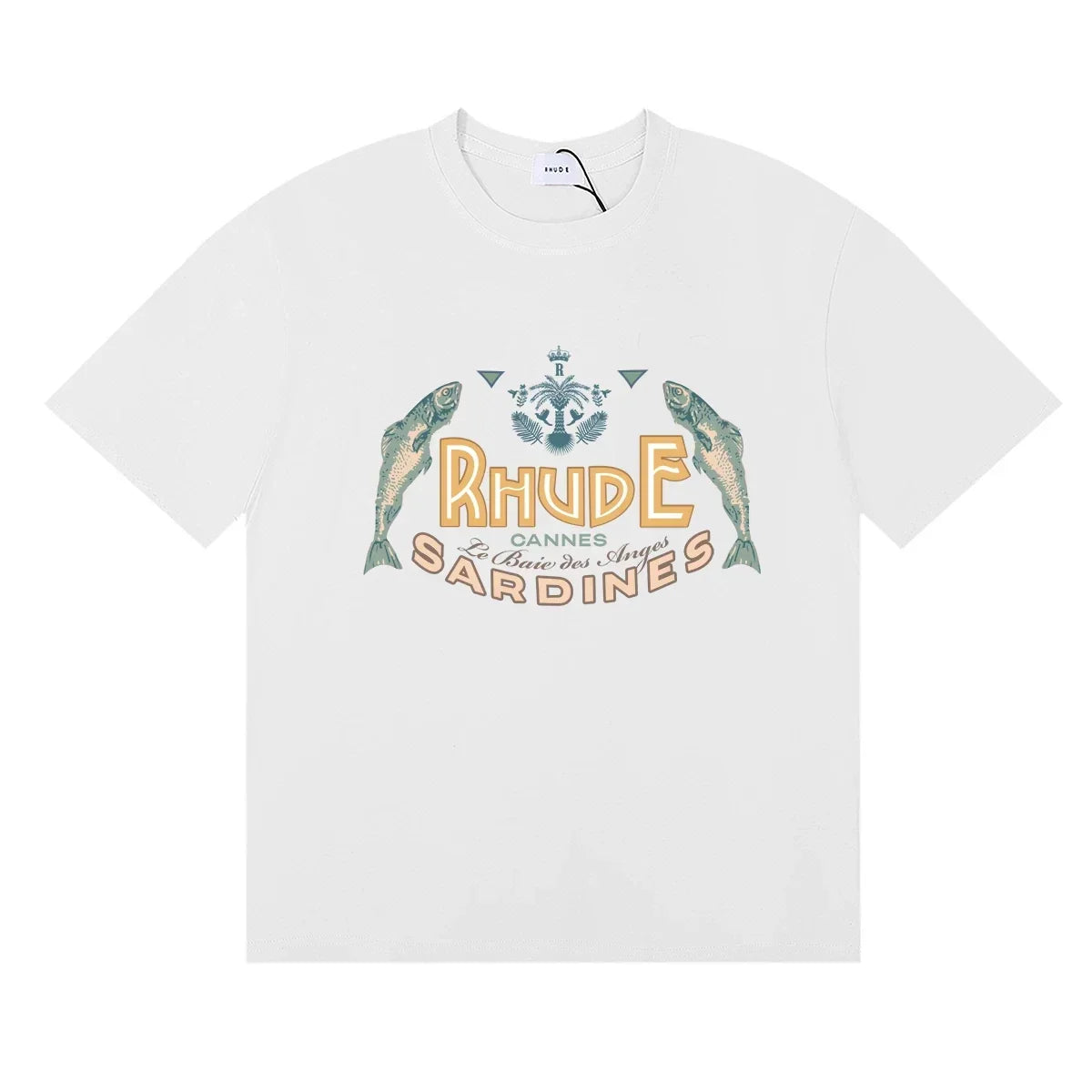 RHUDE "Sardines" Graphic Print T-Shirt - White